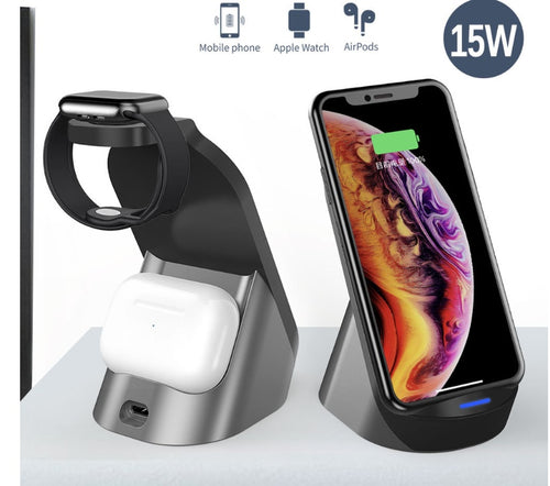 Estación de carga inalámbrica 3 en 1 – iPhone, AirPods y Apple Watch