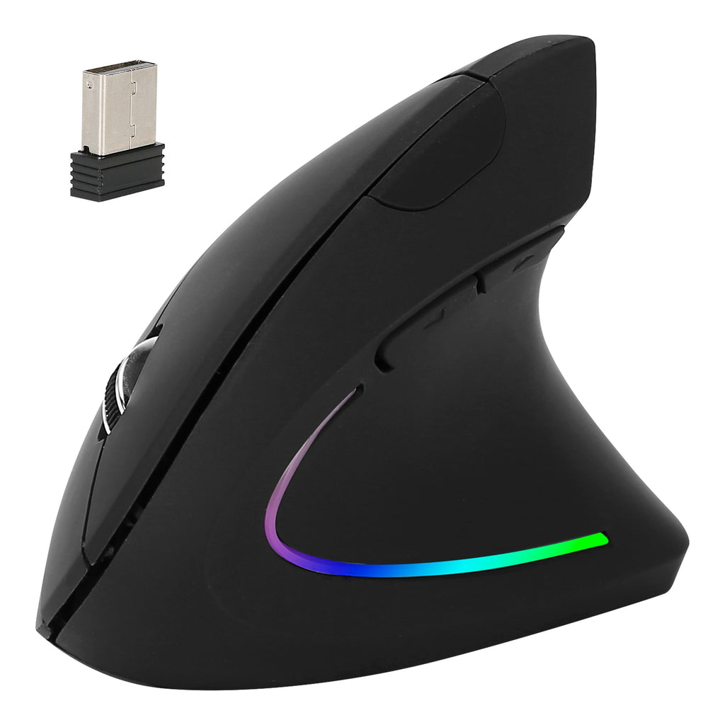 Tepuy® ergonomic wireless vertical mouse – black, side view