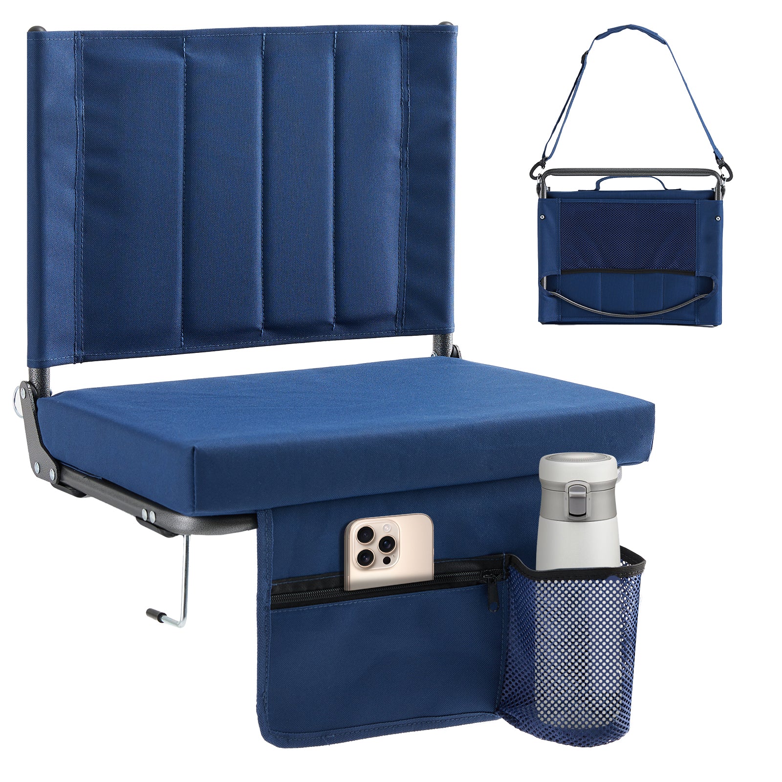 Tepuy® foldable stadium seat with backrest – game day bleacher chair
