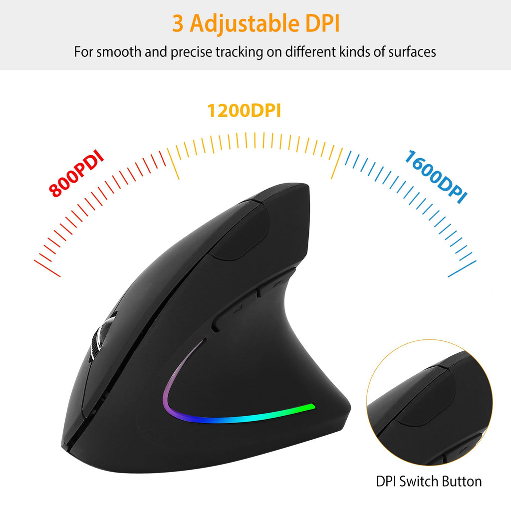 Vertical mouse for home office and laptop – Tepuy® black