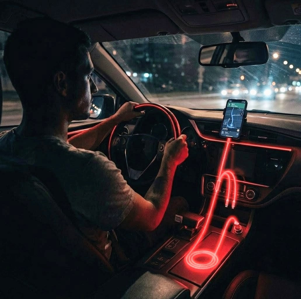 Light your way

LED Cable
3-in-1 ⚡ Charges iPhone + Android + Micro USB simultaneously. With LED light.