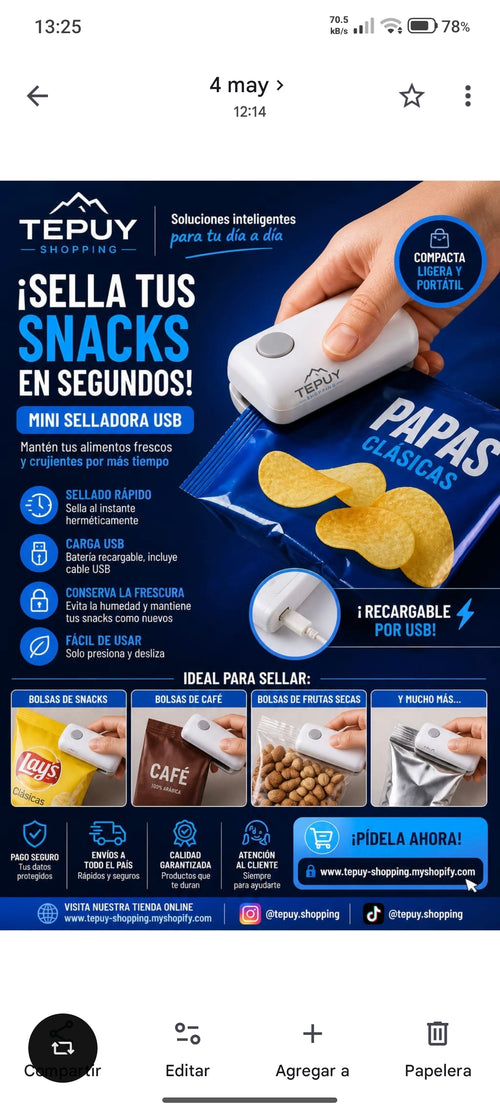 Mini selladora 2 en 1, máquina para abrir bolsas de snacks, selladora USB doméstica, selladora al vacío, selladora de bolsas de plástico para snacks.