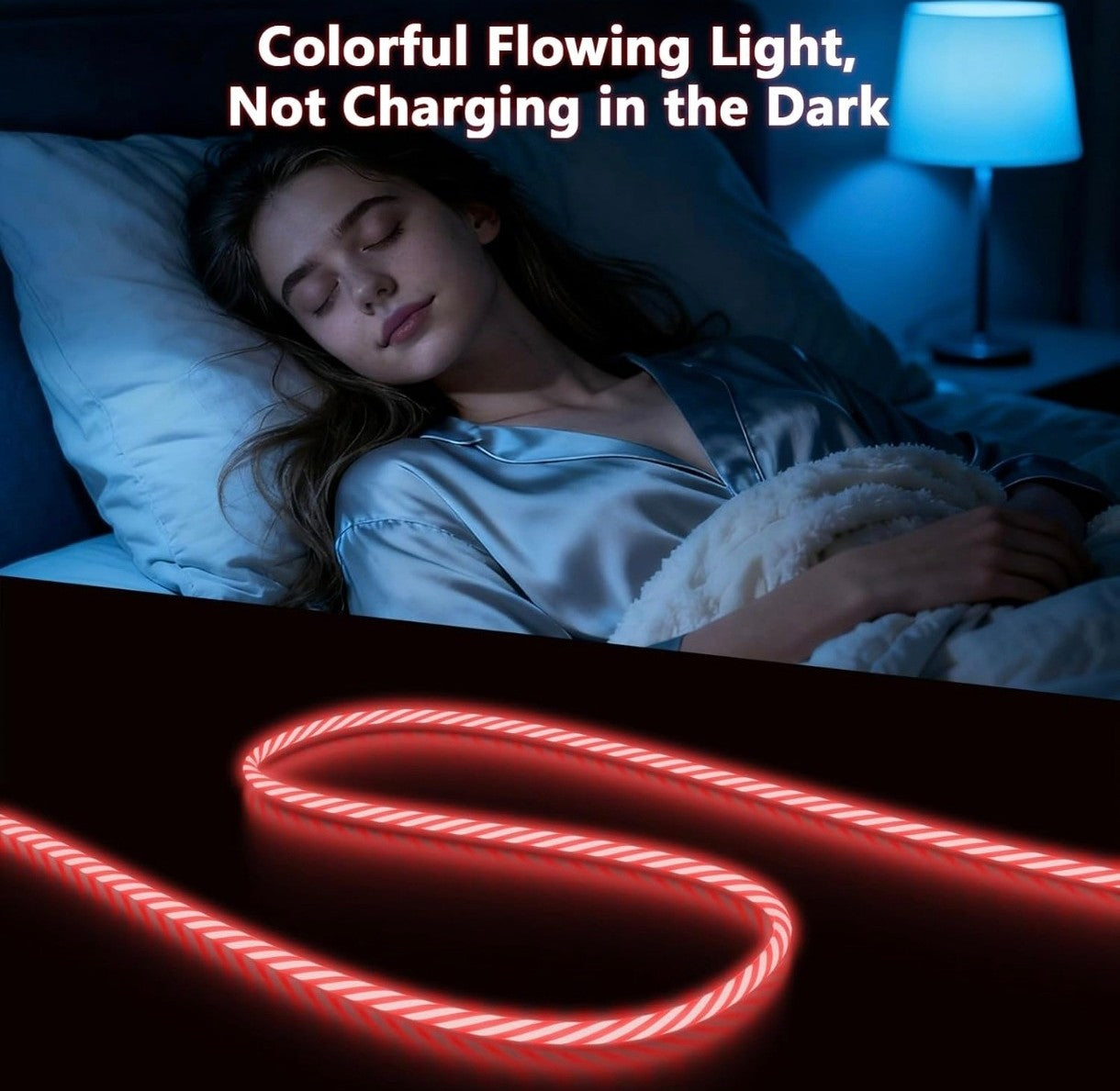 Tepuy® 3-in-1 LED Fast Charging Cable – USB-C, Micro USB & iPhone | Glowing Charger Cord